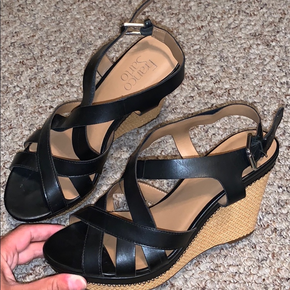 Franco Sarto black/tan sandals!